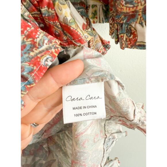 Cara Cara | Gibson Bird Paisley Ivory Multi Mini Dress | Sz XS/S - Picture 9 of 12